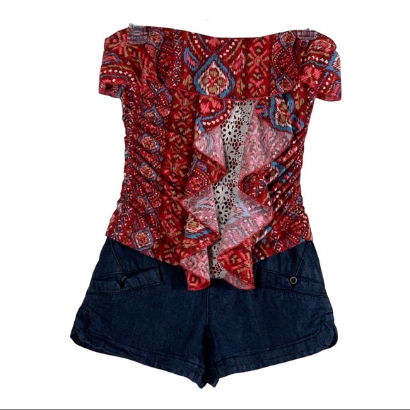 Rewind Denim Romper size XS strapless - Picture 1 of 8